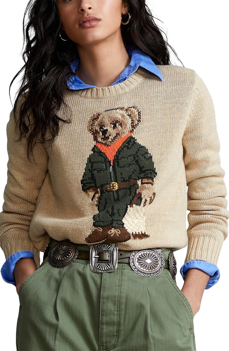 Polo Ralph Lauren Polo Bear Cotton Sweater, Main, color,