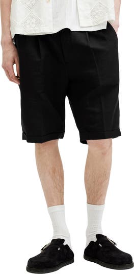 Ora Tallis Pleated Cotton & Linen Shorts