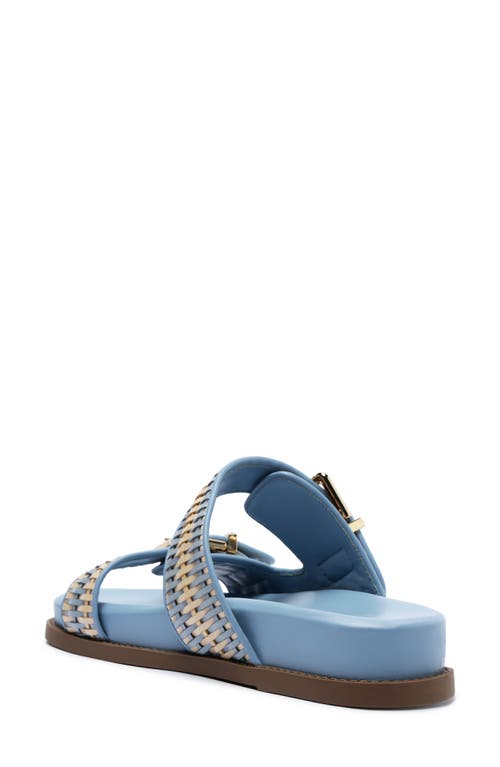 Shop Schutz Naomi Slide Sandal In Bege/sky Blue