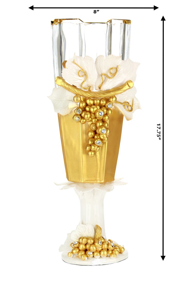 Elegant Gilded Vase, Alternate, color, White