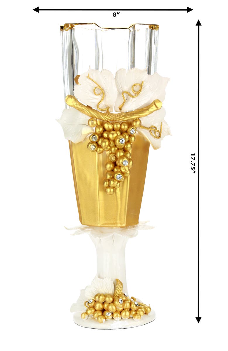 Mark Roberts Elegant Gilded Vase, Alternate, color, White