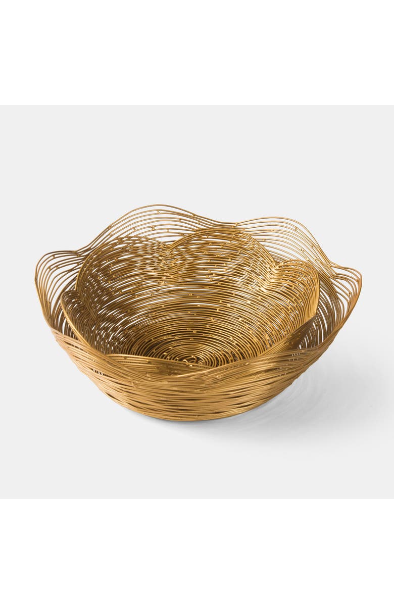 Mela Artisans Gurez Valley Iron Bowl Set, Main, color, Gold