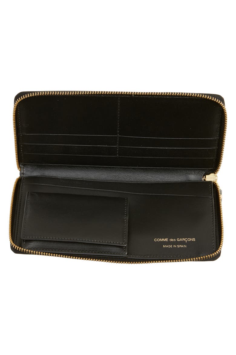 Classic Leather Zip Around Wallet, Alternate, color, BLACK