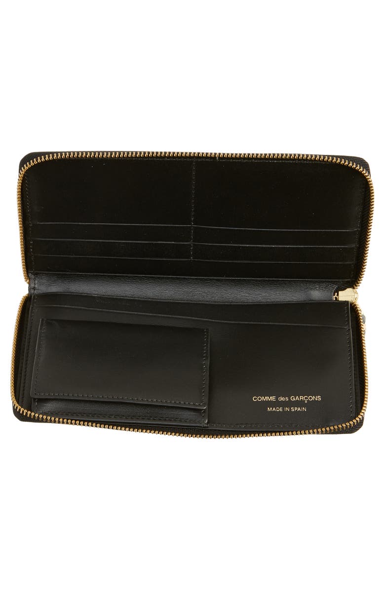 Comme des Garçons Wallets Classic Leather Zip Around Wallet, Alternate, color, Black