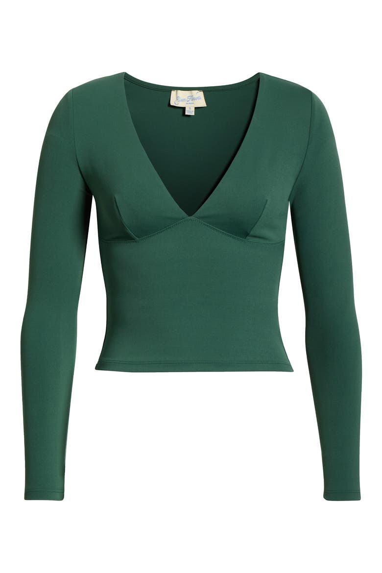 Gianna V-Neck Top, Alternate, color, GREEN