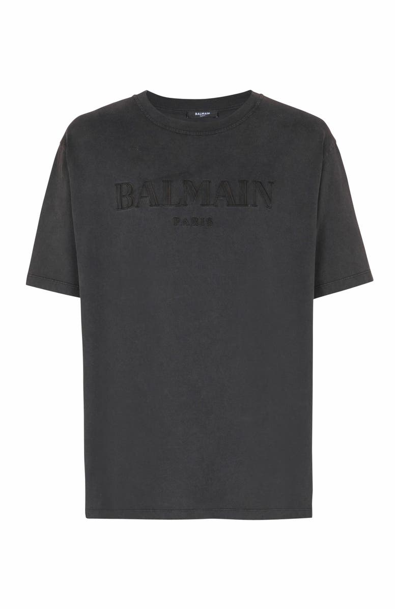 Balmain Vintage Balmain Embroidered T-Shirt, Alternate, color, Grey
