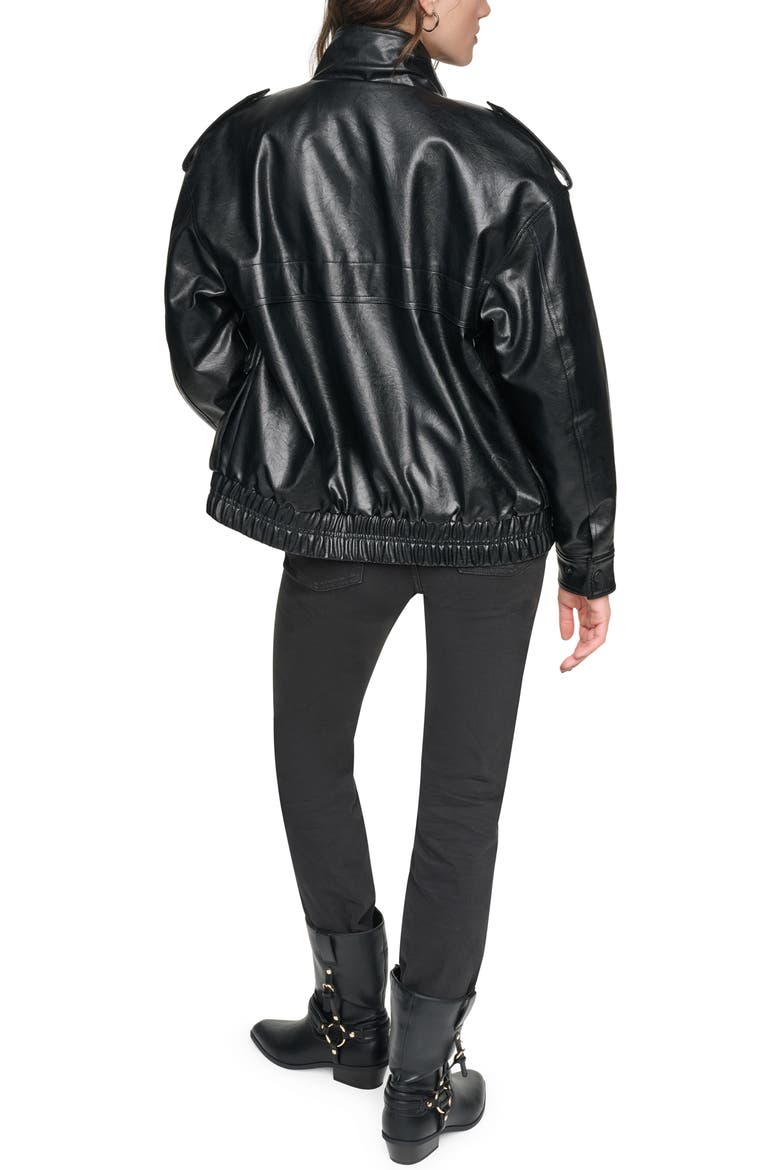 Sorbow Relaxed Faux Fur Lined Bomber Jacket, Alternate, color, BLACK