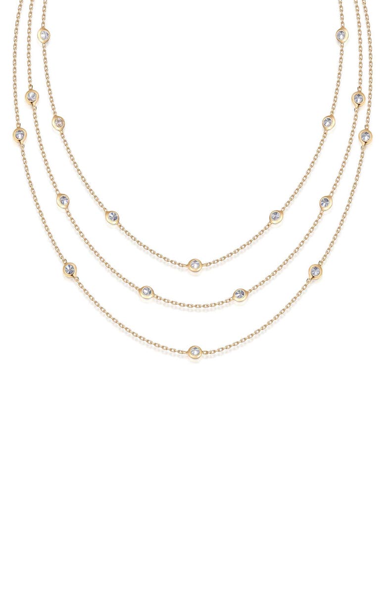 Ettika Crystal Station Layered Necklace, Alternate, color, Gold