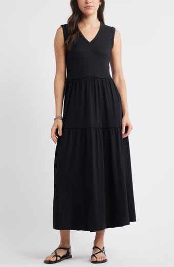 Caslon® Sleeveless V-Neck Tiered Dress