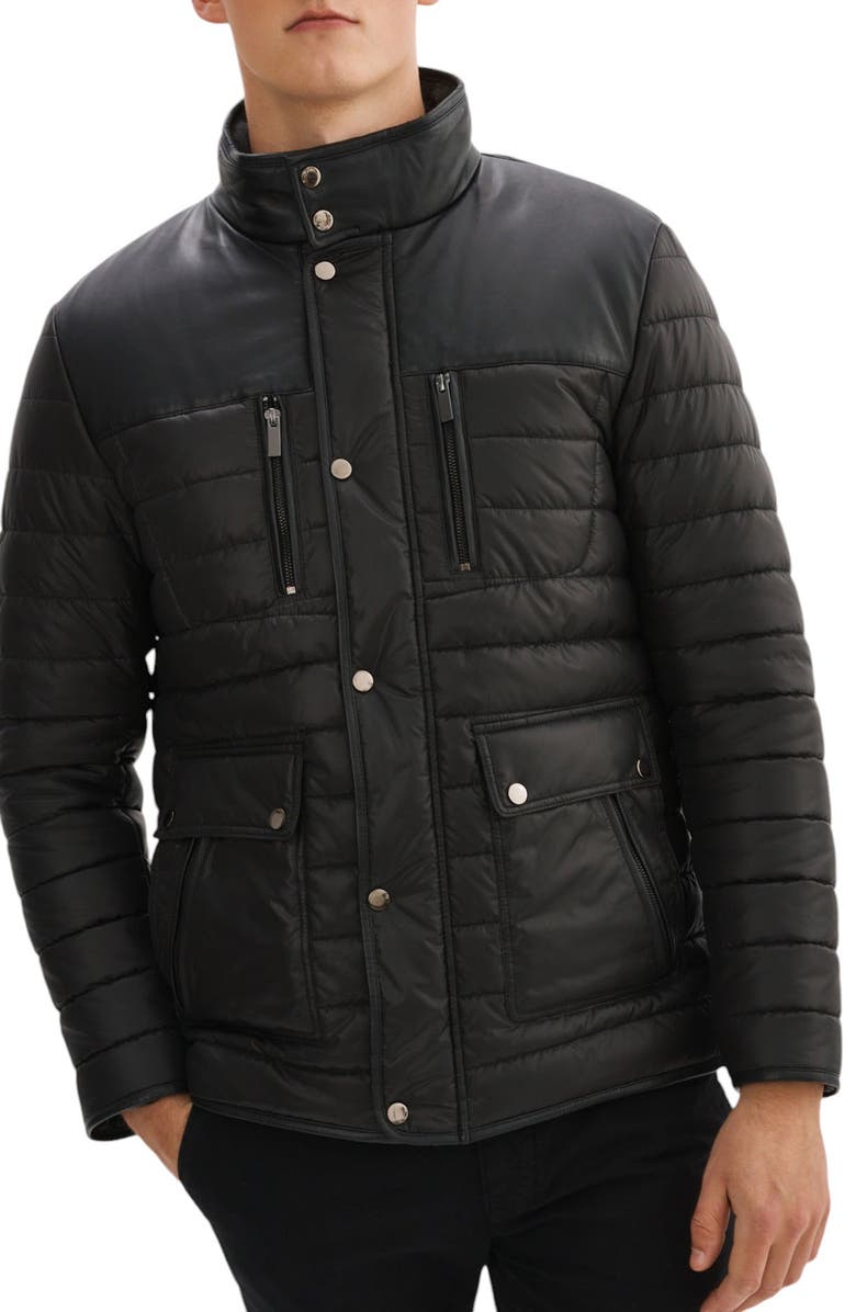 REGENCY Leather Trim Channel Quilt Jacket, Alternate, color, 