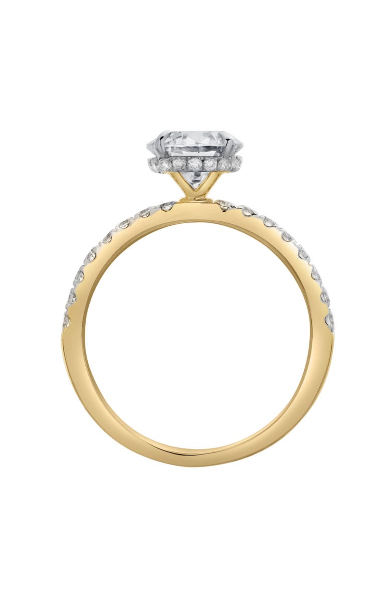 LuvMyJewelry Amore 14K Gold Round Cut Lab Grown Diamond Hidden Halo Engagement Ring - 1.95 Ct, Alternate, color, 14K Yellow Gold