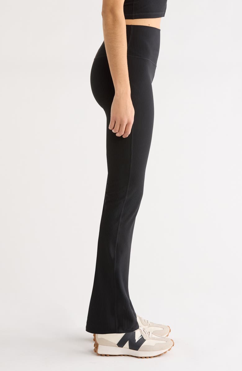 Zella Thrive Rib Bootcut Pants, Alternate, color, Black