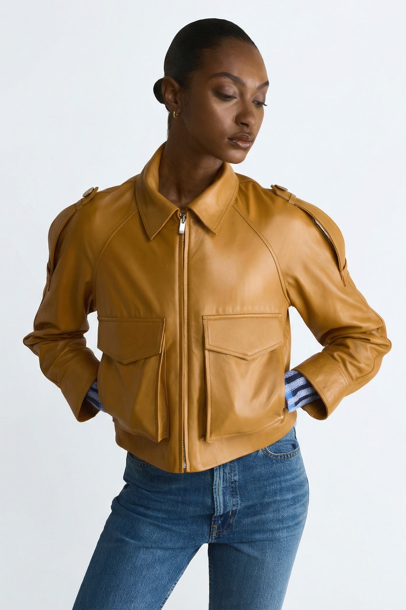 Rose Leather Jacket - image 3