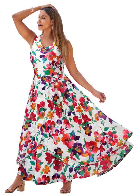 Georgette Flyaway Maxi Dress (Petite Plus & Plus)