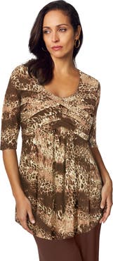 Jessica London Stretch Knit Pleated Tunic