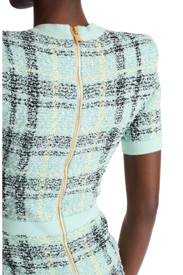 Short glitter tweed dress, Alternate, color, green