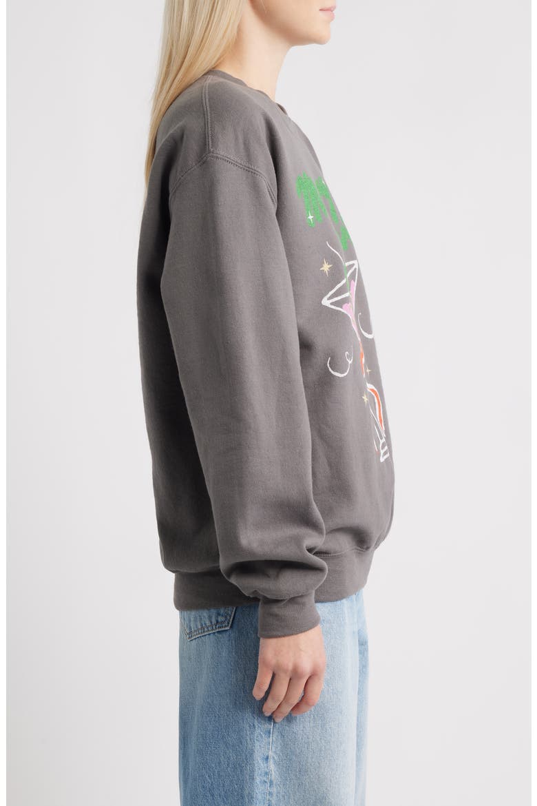 Merry Martinis Fleece Graphic Sweatshirt, Alternate, color, CHARCOAL