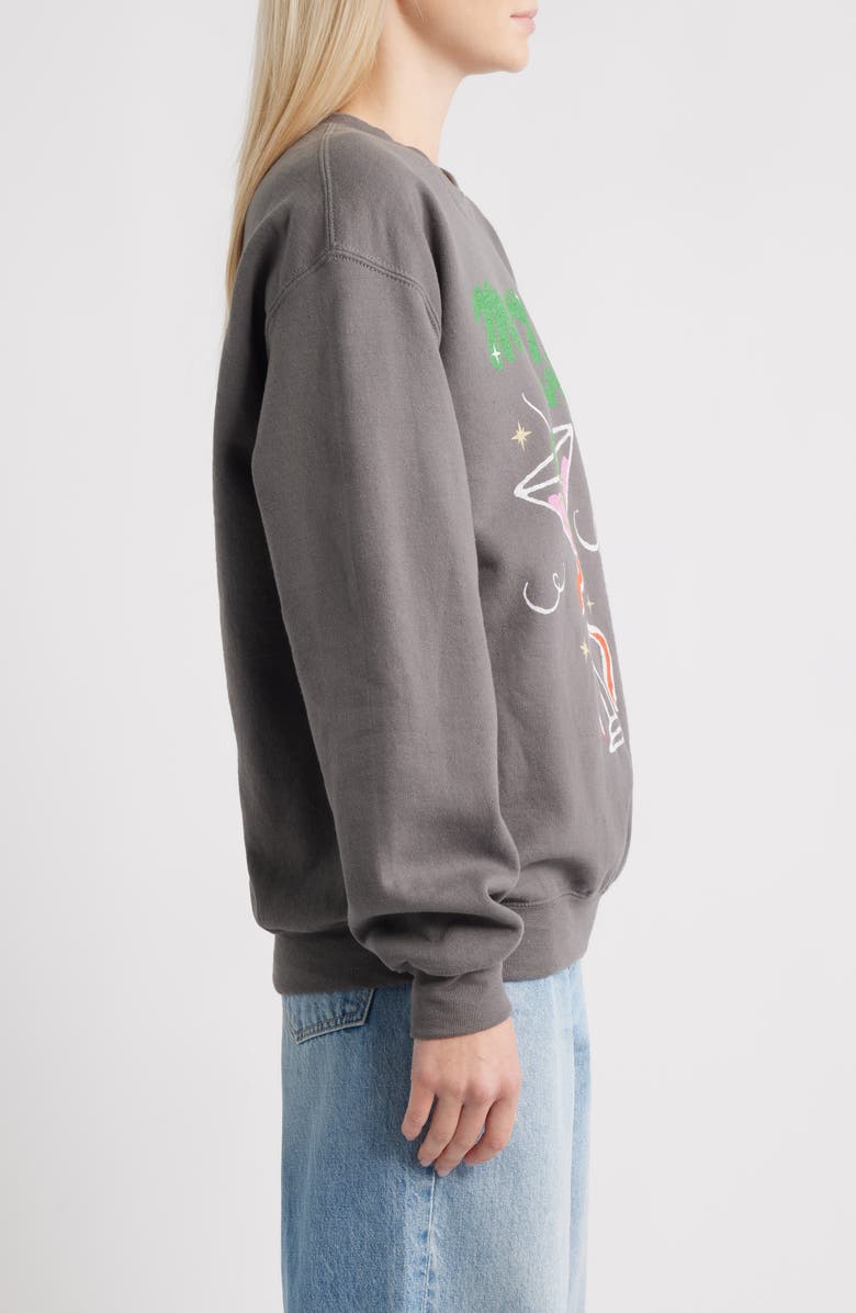 Junk Food Merry Martinis Fleece Graphic Sweatshirt, Alternate, color, Charcoal