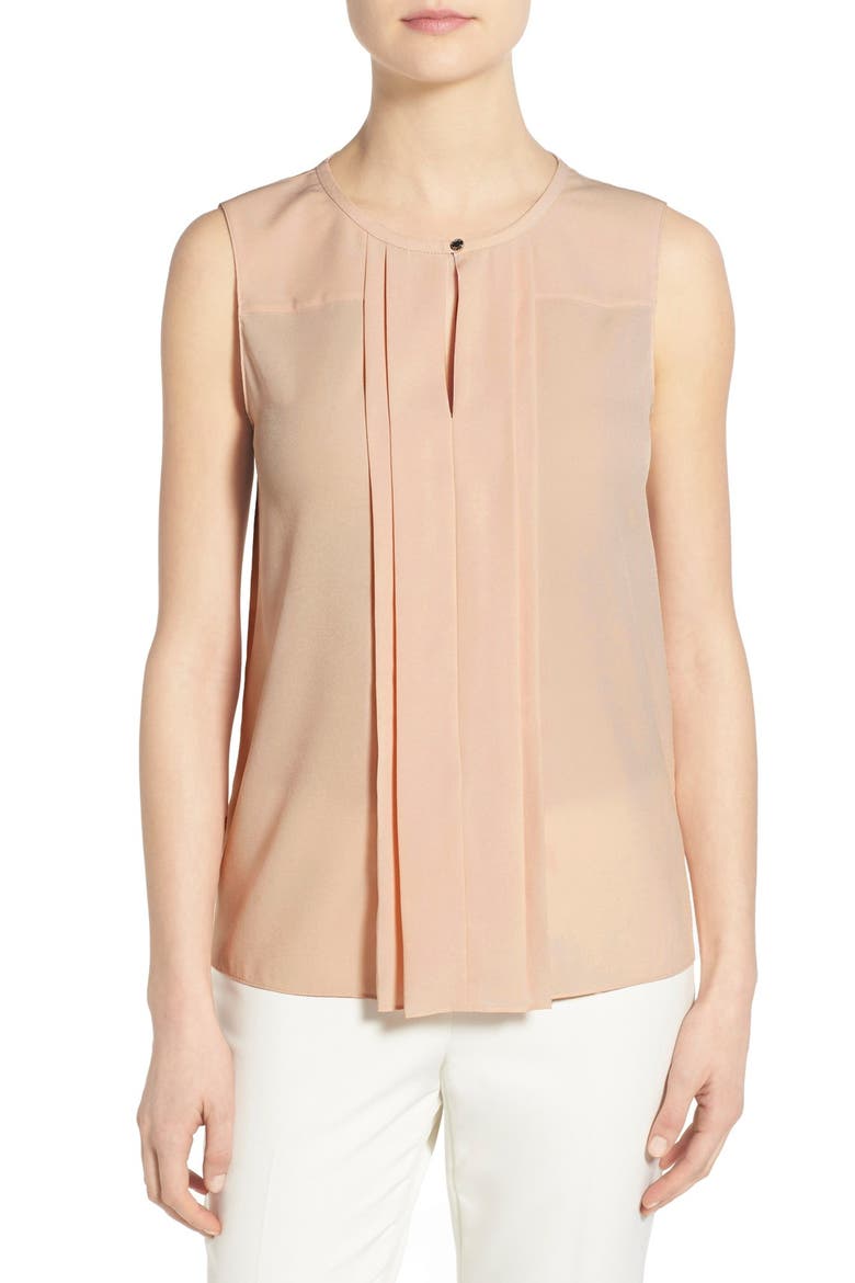 Pleat Keyhole Shell, Main, color, PETAL