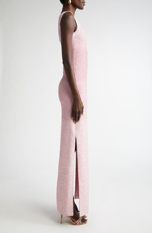 St John Sleeveless Degrade Sequined Knit Gown In Camellia