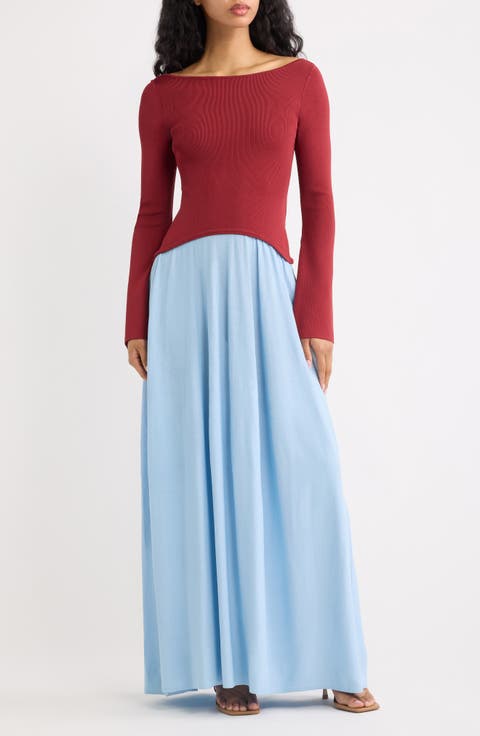 Ambrio Long Sleeved Colorblock Dress