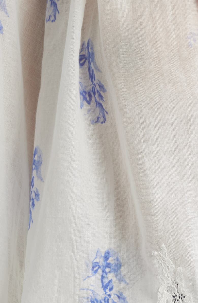 LoveShackFancy Dresner Lace Trim Top, Alternate, color, Victorian Blue