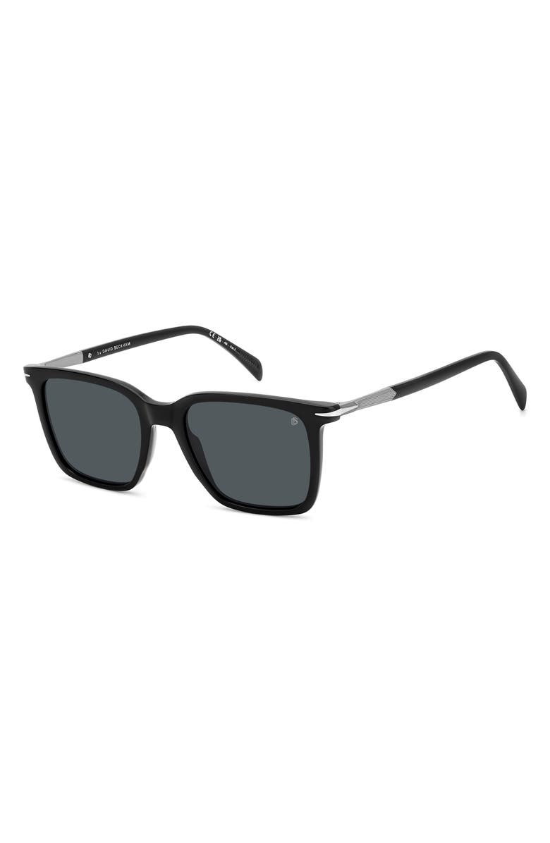 David Beckham Eyewear 53mm Rectangular Sunglasses, Alternate, color, Black Dark Ruthenium