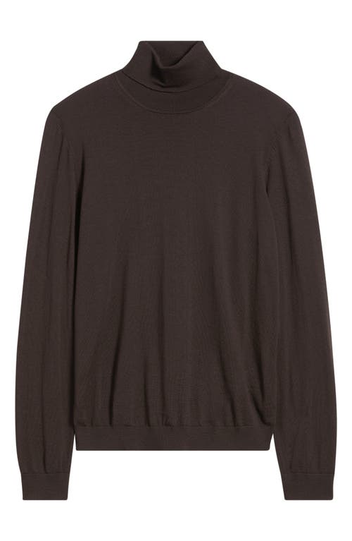 Hugo Boss Boss Musso Virgin Wool Turtleneck Sweater In Brown
