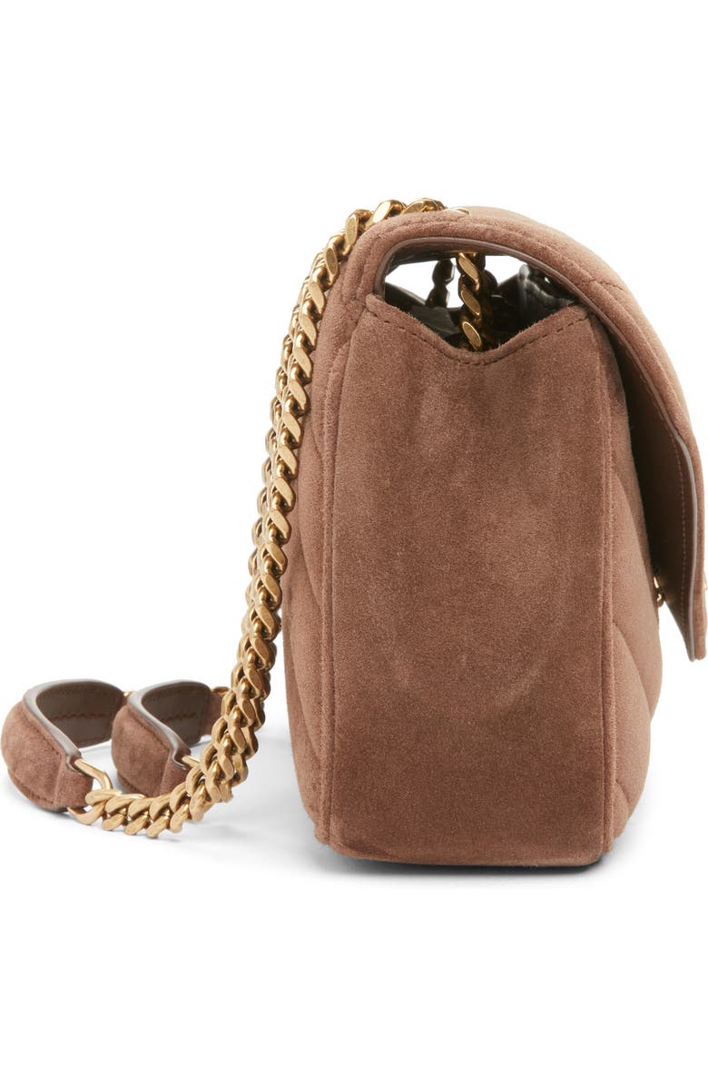 Saint Laurent Small Loulou Chain Leather Shoulder Bag, Alternate, color, Brown Coffee