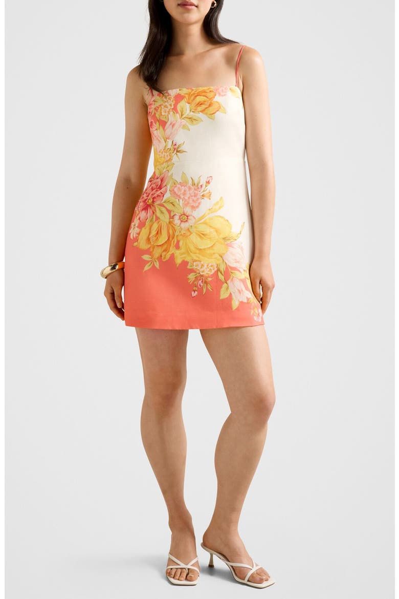 Sinclair Tie Strap Minidress, Main, color, MERCIA FLORAL