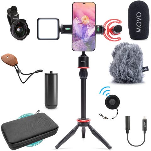 iVlog1 Vlogging Kit for iPhone - YouTube Starter Kit with Shotgun Mic, LED Light, Tripod, and more
