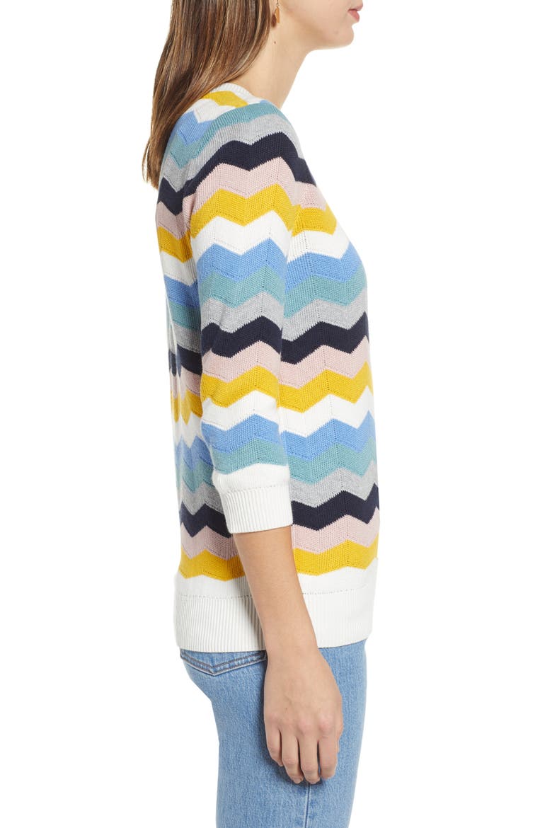 Chevron Jacquard Sweater, Alternate, color, BLUE MULTI CHEVRON PATTERN