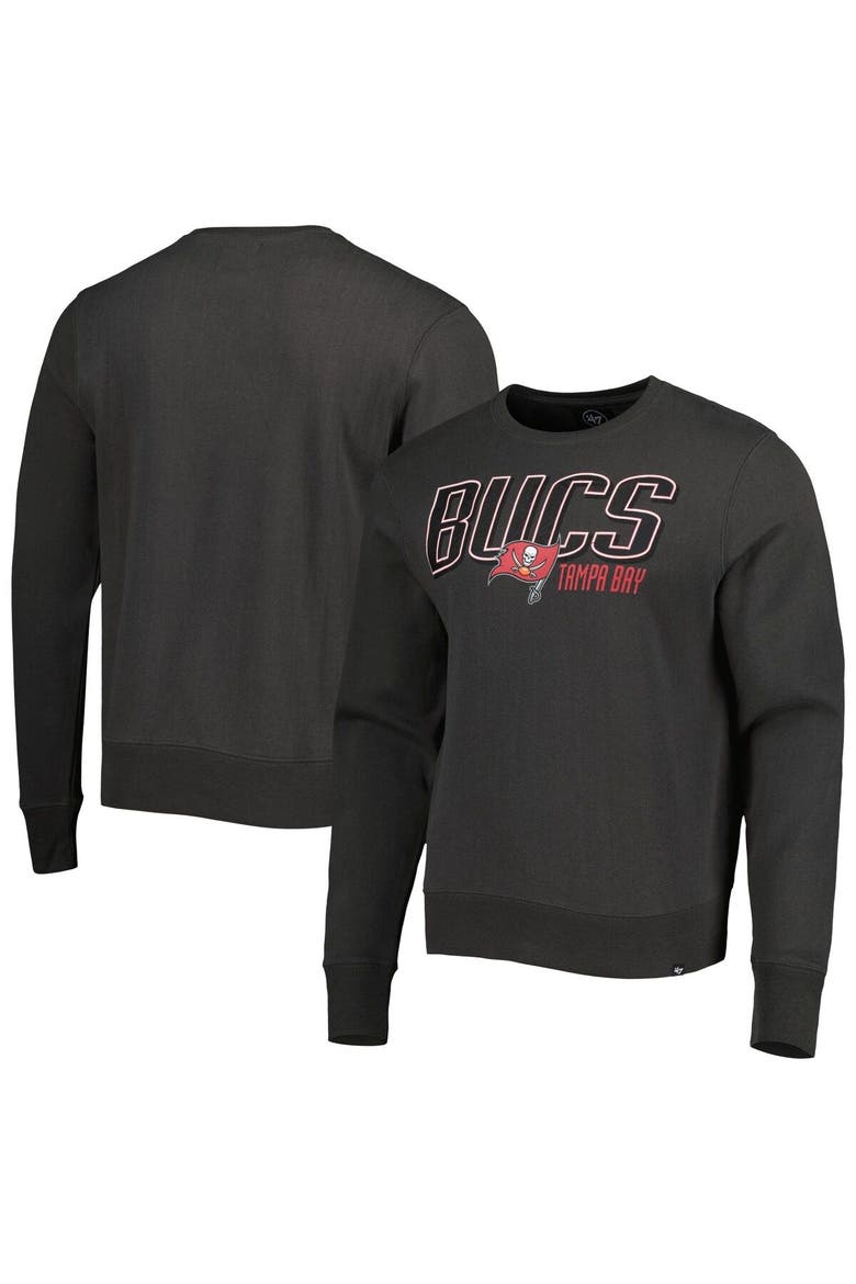 Men's '47 Charcoal Tampa Bay Buccaneers Locked In Headline Pullover Sweatshirt, Main, color, Charcoal