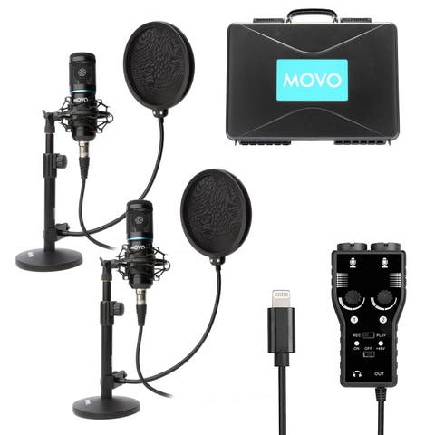iPhone Podcast Equipment Bundle - Compatible with iPhone, iPad, iOS (Lightning)