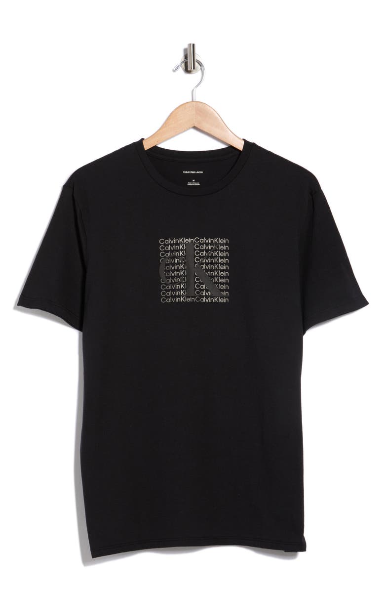 Calvin Klein Puff Box Cotton Graphic T-Shirt, Main, color, Black