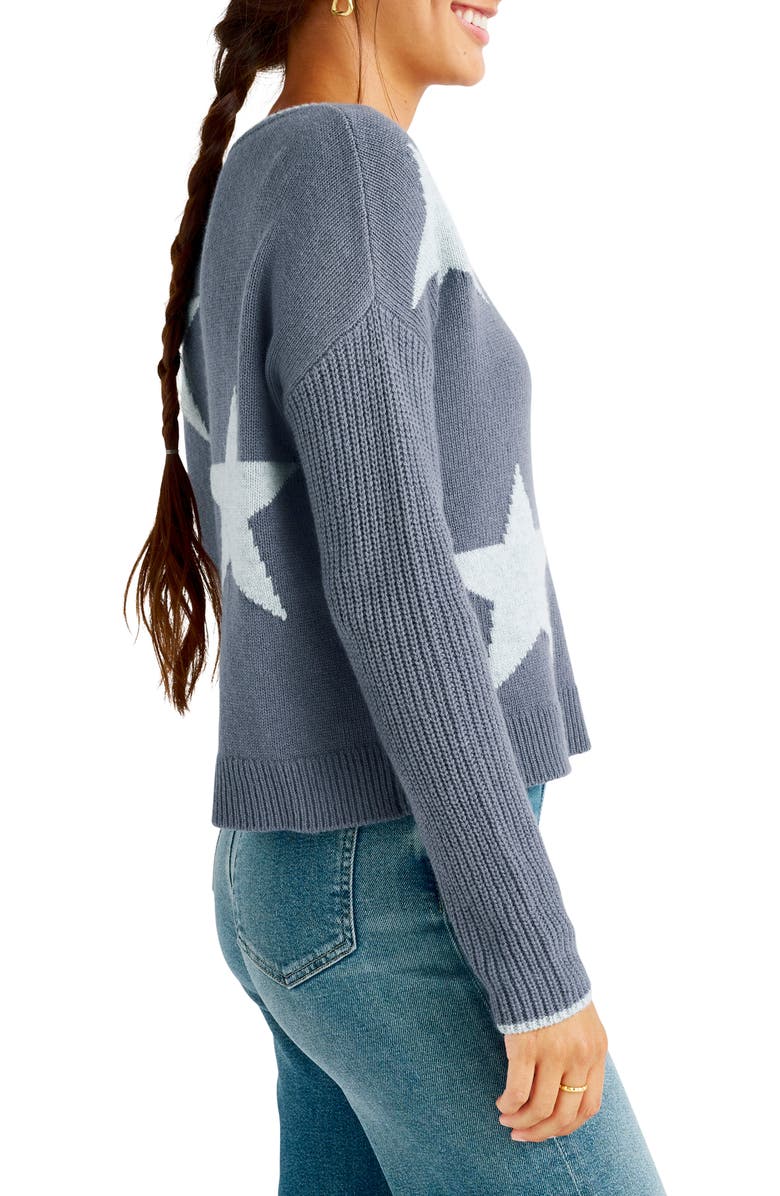 Splendid Frances Intarsia Crewneck Sweater, Alternate, color, Ash Navy