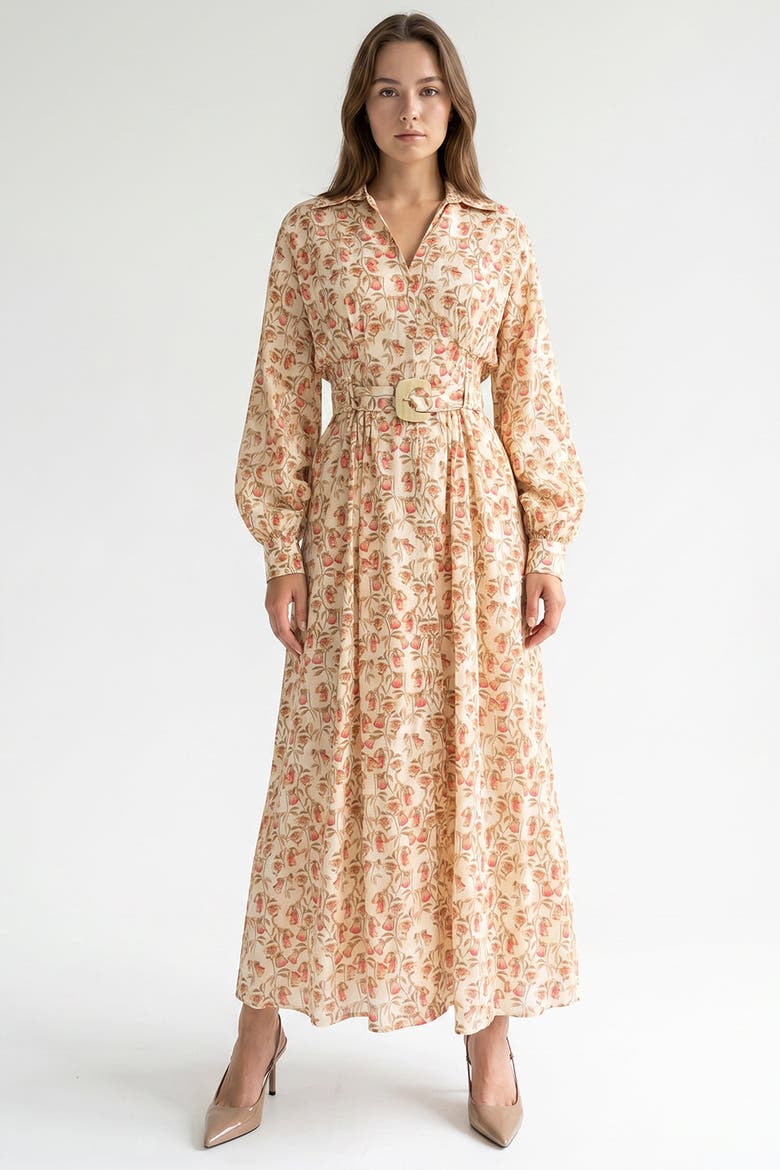 Blase Belted Pocketed Maxi Dress, Alternate, color, Orange