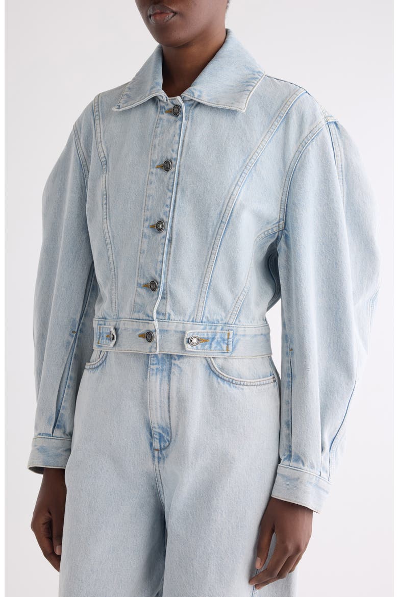 Cocoon Reversed Denim Jacket, Alternate, color, LIGHT BLUE