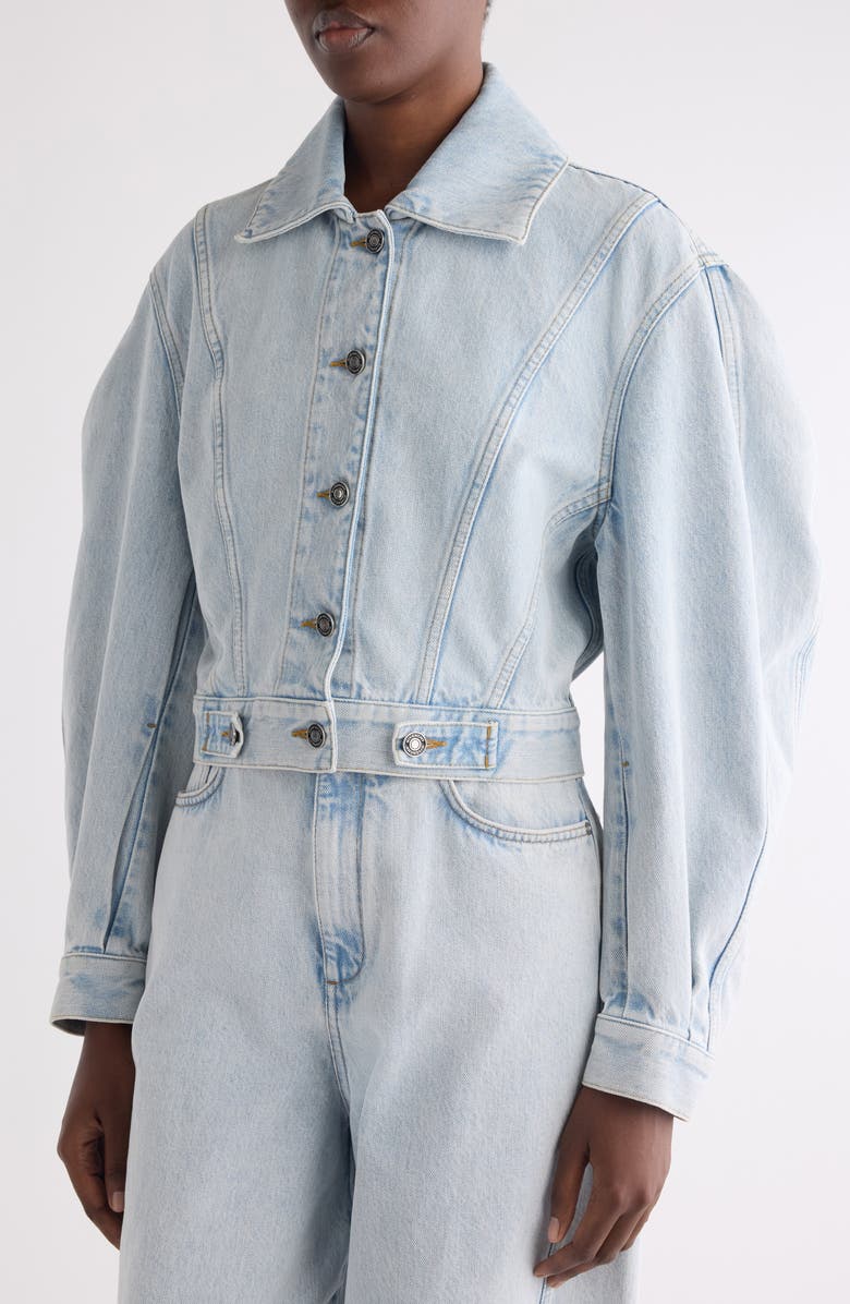 Givenchy Cocoon Reversed Denim Jacket, Alternate, color, Light Blue