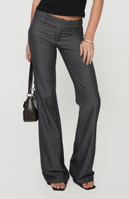 Princess Polly Kinkirk Pinstripe Low Rise Flare Pants