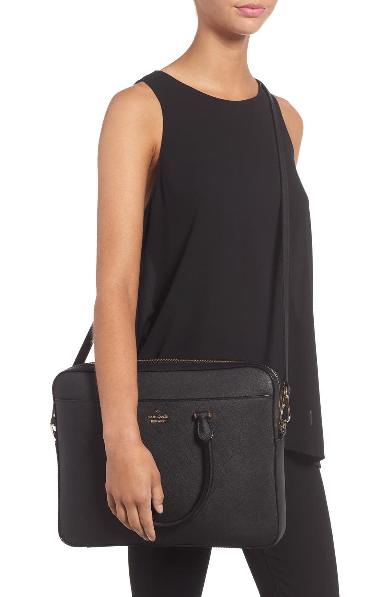 Kate Spade New York saffiano leather laptop bag, Alternate, color,