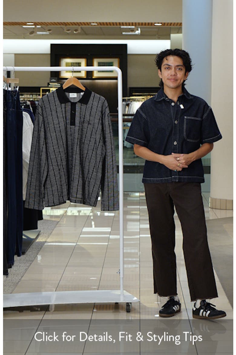 Pinstripe Jacquard Long Sleeve Polo video