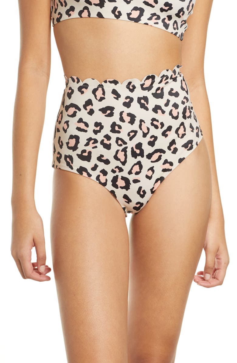 Chelsea28 Scallop High Waist Bikini Bottoms, Main, color,