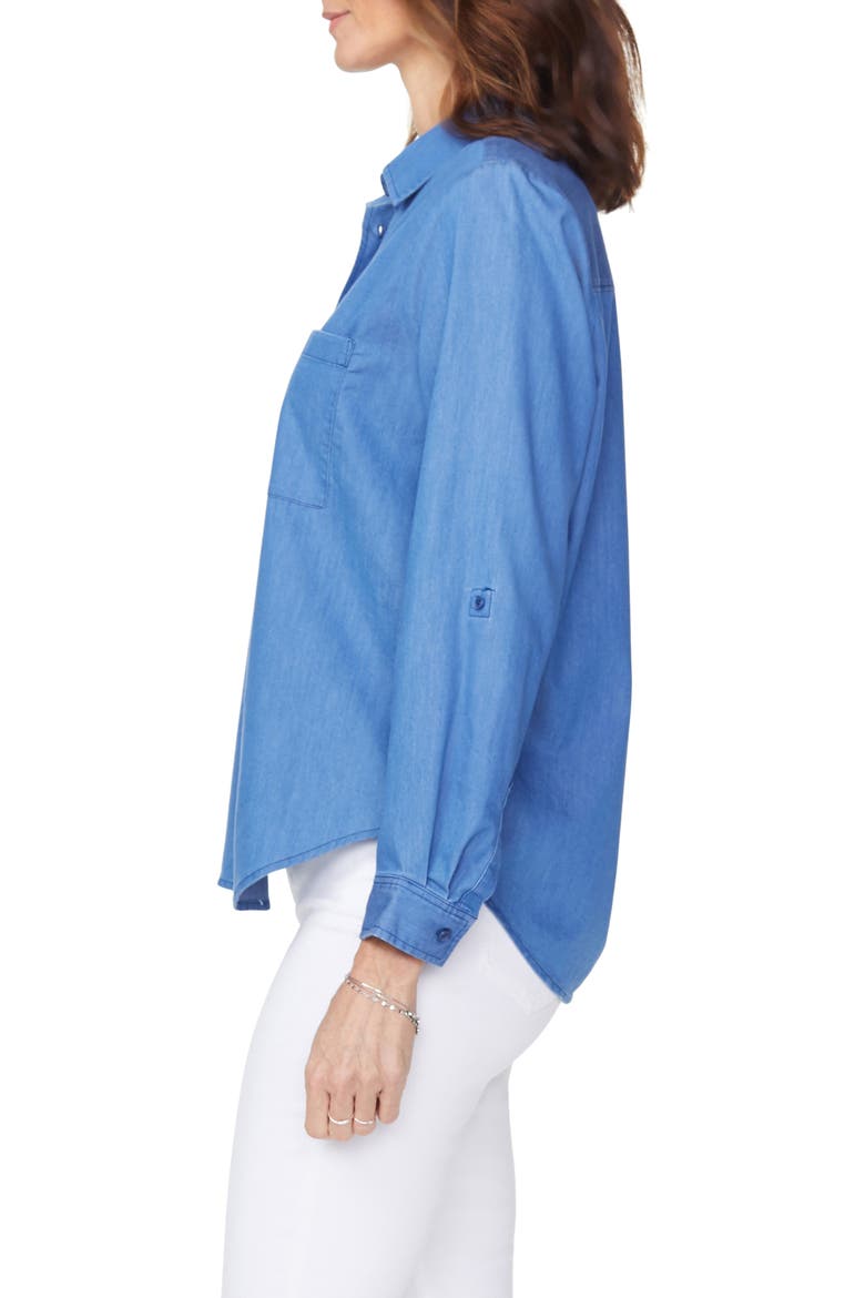 Cotton Blend Utility Shirt, Alternate, color, AZURE SKY WASH