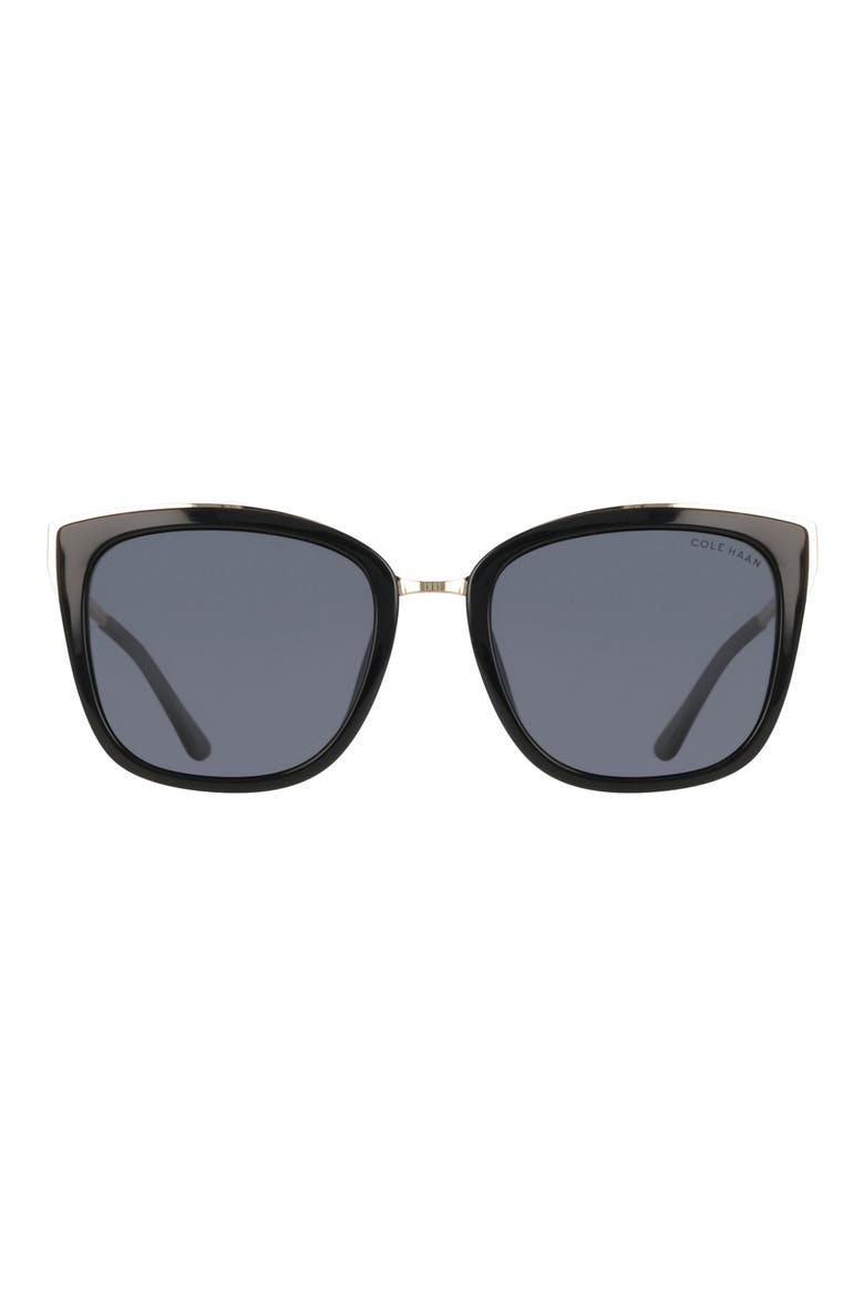 54mm Square Sunglasses, Main, color, BLACK
