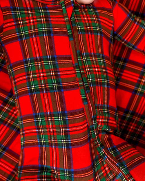 Lev Baby December Boy Zippered Footie In Red