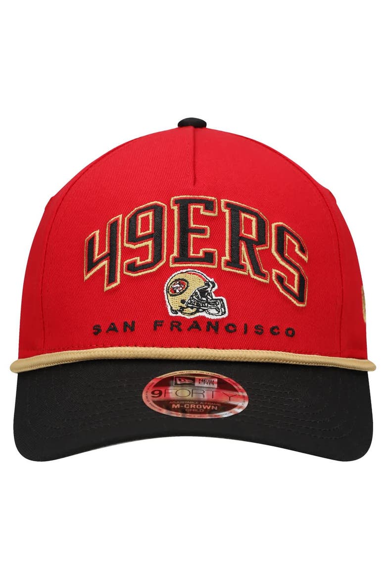 Preschool New Era  Scarlet/Gold San Francisco 49ers  Arch COOLERA 9FORTY A-Frame M-Crown Adjustable Hat, Alternate, color, Scarlet