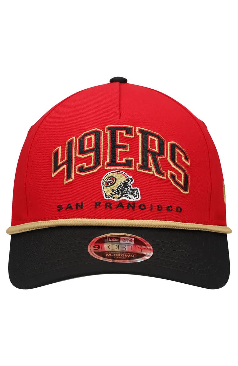 New Era Preschool New Era  Scarlet/Gold San Francisco 49ers  Arch COOLERA 9FORTY A-Frame M-Crown Adjustable Hat, Alternate, color, Scarlet