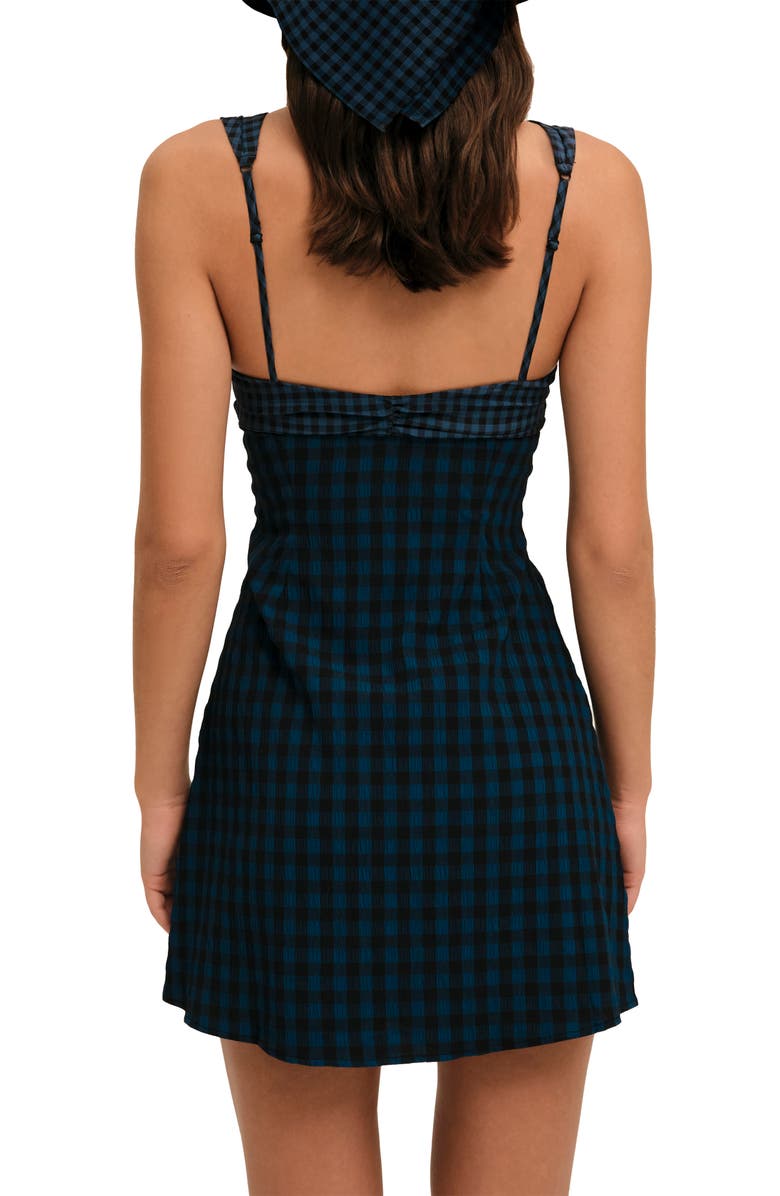 For Love & Lemons Blue River Gingham Minidress, Alternate, color, Navy