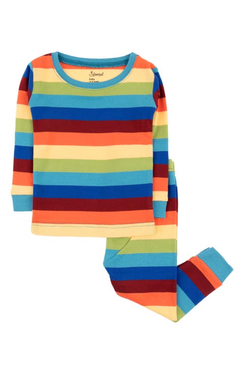Kids Two-Piece Striped Cotton Matching Family Pajamas